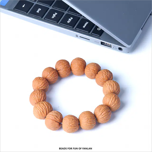梵澜 复古国潮盘玩手把件 小众设计感立体纹文玩 简约百搭手饰 猴头核桃 手串 男女同款情侣款
