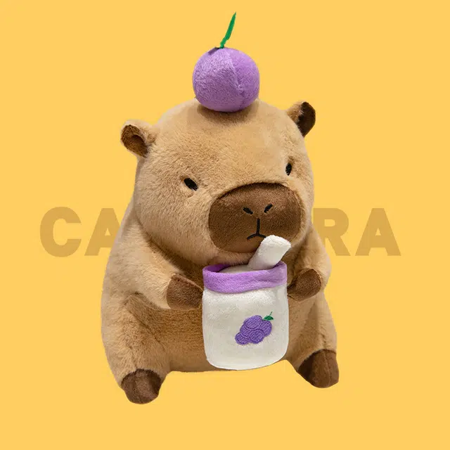 彩上皇 可爱奶茶卡皮巴拉 水豚豚鼠 玩偶 毛绒公仔