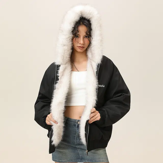 普鲁士多特蒙德 迷彩加绒加厚美式连帽保暖棉服 男女同款