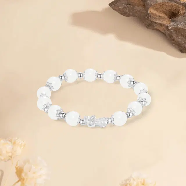 足银貔貅 金师傅 新中式转运珠 国潮招财吞金兽 日常出勤佩戴 白玉菩提 手串 男女同款情侣款