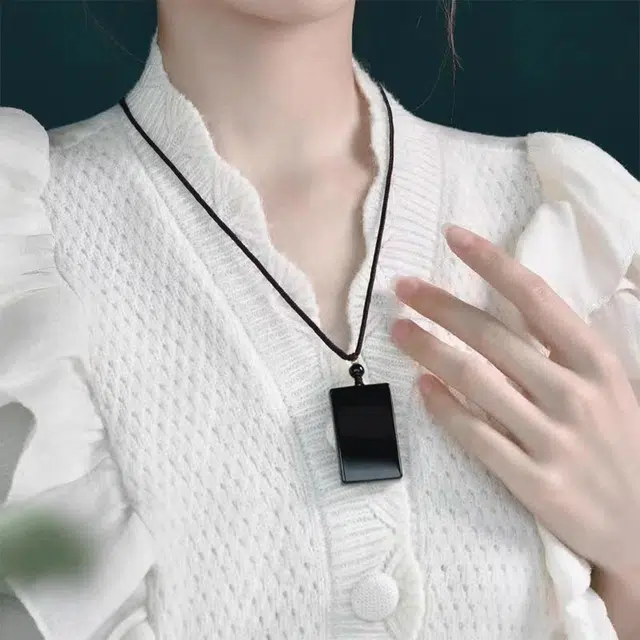 【限量赠·最佳爸爸证|甄选高品质】 金师傅 平安无事牌 招财纳福 前程似锦新中式国潮气质简约百搭霸气#好运 黑曜石 项链 男女同款情侣款
