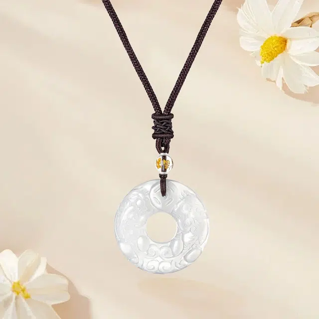 【精选高品质|招财纳福】 金师傅 貔貅平安扣吊坠 平安喜乐万事如意 财运亨通新中式气质简约百搭小众高级#好运 玉髓 项链 男女同款情侣款