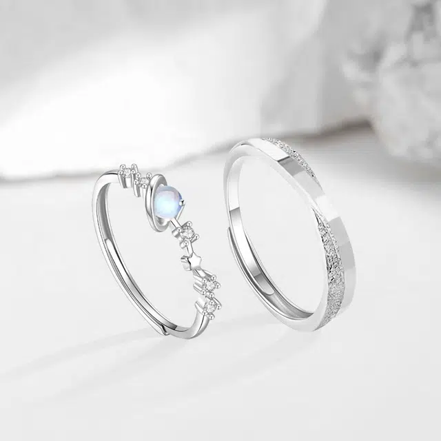 【高品质|怦然心动】 金师傅 恋爱星球对戒 莫比乌斯浪漫梦幻创意时尚精致小众轻奢气质甜美百搭 玻璃猫眼 可调节戒指 男女同款情侣款