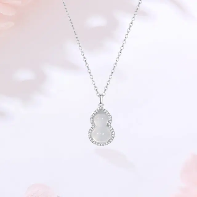 【S925银|精选高品质】 金师傅 福禄双全锁骨链  吉祥如意 招财纳福葫芦新中式气质简约百搭 小众轻奢设计高级感#好运 玉髓 项链 女款