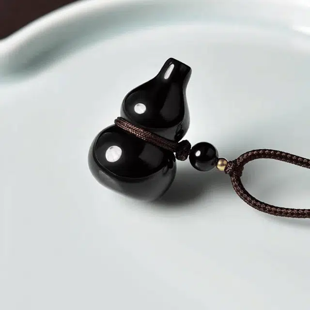 【甄选高品质|福禄双全】 金师傅 葫芦吊坠 招财转运 吉祥如意 新中式国潮气质简约百搭小众轻奢高级#好运 黑曜石 项链 男女同款情侣款