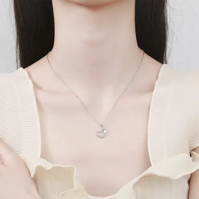 【S999足银|甄选高品质】 金师傅 三生有杏锁骨链 银杏叶杏好有你中式气质优雅显白清冷感简约百搭 小众轻奢高级#好运 玉髓 项链 女款