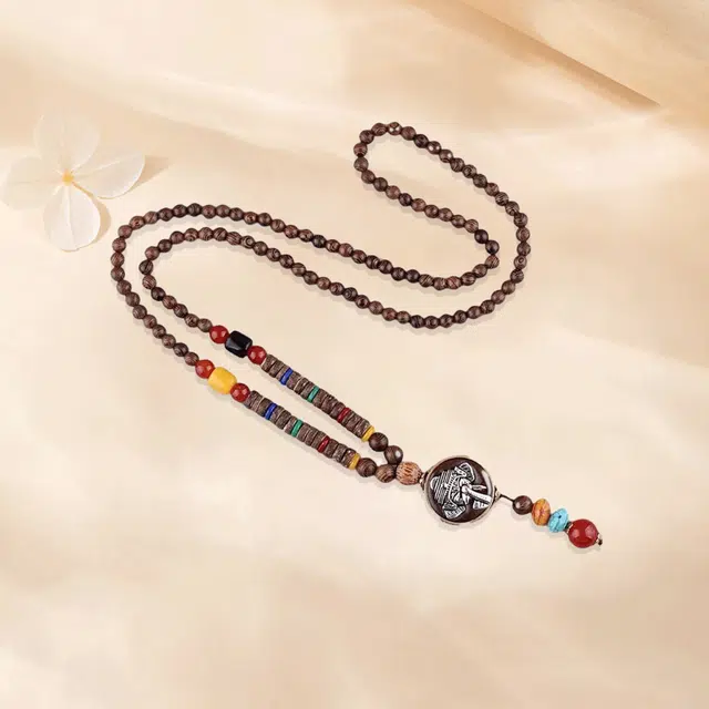 【甄选高品质】 金师傅 尼泊尔大象藏饰吊坠 古韵流年吉祥如意平安福 新中式国潮复古长款气质文玩民族风 鸡翅木 项链 男女同款情侣款