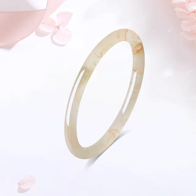 【甄选高品质】 金师傅 杨玉环气泡美人镯 新中式国潮气质典雅大方汉服旗袍清冷感渐变 小众轻奢设计高级感#好运 玻璃猫眼 玉石手镯 女款