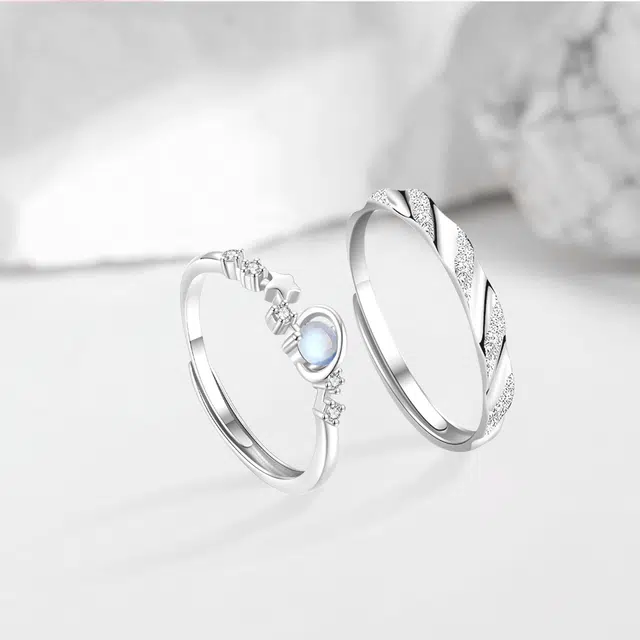 【精选高品质】 金师傅 爱意永恒对戒 莫比乌斯幻彩星球 浪漫时尚精致气质简约百搭 小众轻奢设计高级#好运 玻璃猫眼 戒指 男女同款情侣款