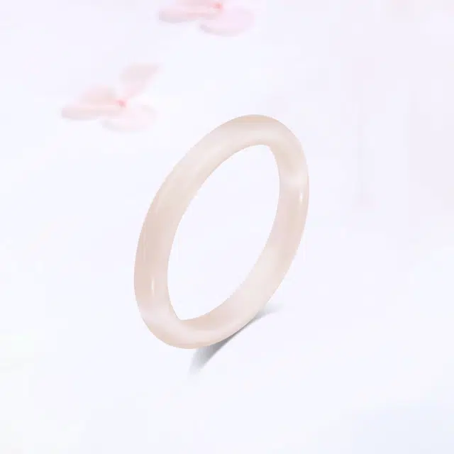 【甄选高品质】 金师傅 灼灼桃花素圈叠戴 一步一响新中式国潮古风美人镯粉嫩气质简约百搭 小众轻奢高级#好运 玻璃猫眼 手镯 女款