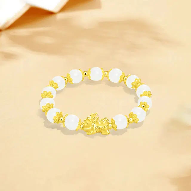 【招财纳福|甄选高品质】 金师傅 转运貔貅 财运亨通时来运转吞金兽 新中式国潮气质简约百搭小众高级#好运 白玉菩提 手串 男女同款情侣款