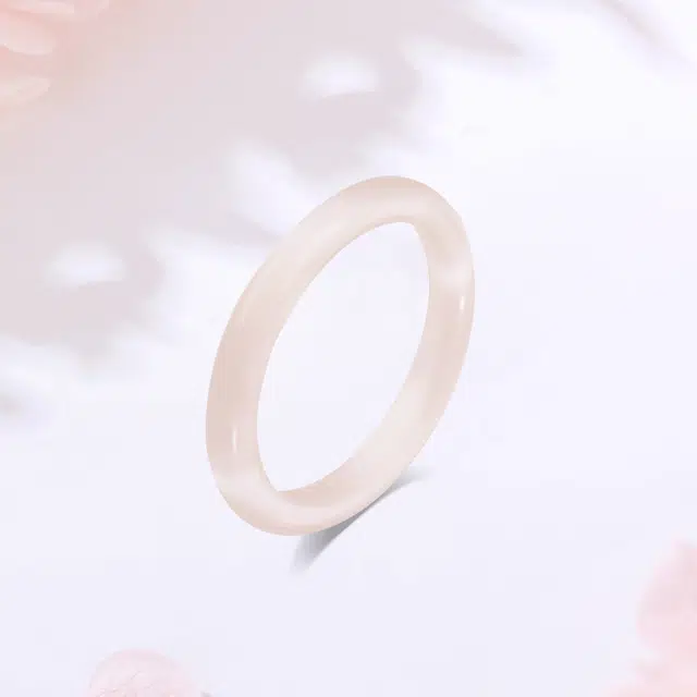 【甄选高品质】 金师傅 灼灼桃花素圈叠戴 一步一响新中式国潮古风美人镯粉嫩气质简约百搭 小众轻奢高级#好运 玻璃猫眼 手镯 女款