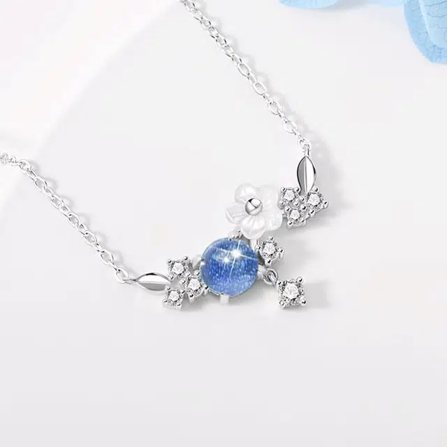 【S925银|甄选高品质】 金师傅 山茶花锁骨链 花未央 森系梦幻小众温柔仙气氛围感花朵 气质甜美简约百搭高级#好运 琉璃 项链 女款