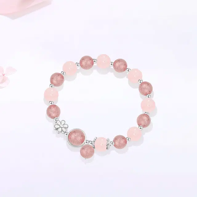 【能量之石|甄选高品质】 金师傅 桃花串珠 桃你欢喜 水逆退散森系粉嫩甜美气质小清新 小众高级百搭显白#好运 草莓晶 手串 女款