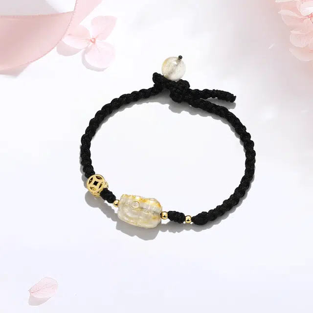 【甄选高品质|日进斗金 】 金师傅 招财貔貅 水逆退散财运亨通 钱币新中式国潮气质小众高级百搭#好运天然 金发晶 手绳 男女同款情侣款