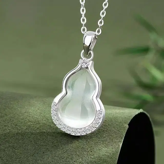 【S925银|甄选高品质】 金师傅 福禄葫芦吊坠 招财纳福转运 福气满满新中式国潮气质优雅清冷简约百搭小众轻奢高级#好运 玉髓 项链 女款