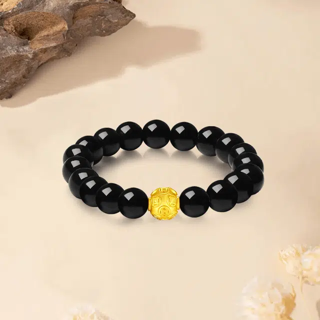 【999金珠|限量赠·最佳爸爸证】 金师傅 高品质金钱珠转运 招财纳福财运亨通新中式国潮高级气质百搭复古 玛瑙 手串 男女同款情侣款