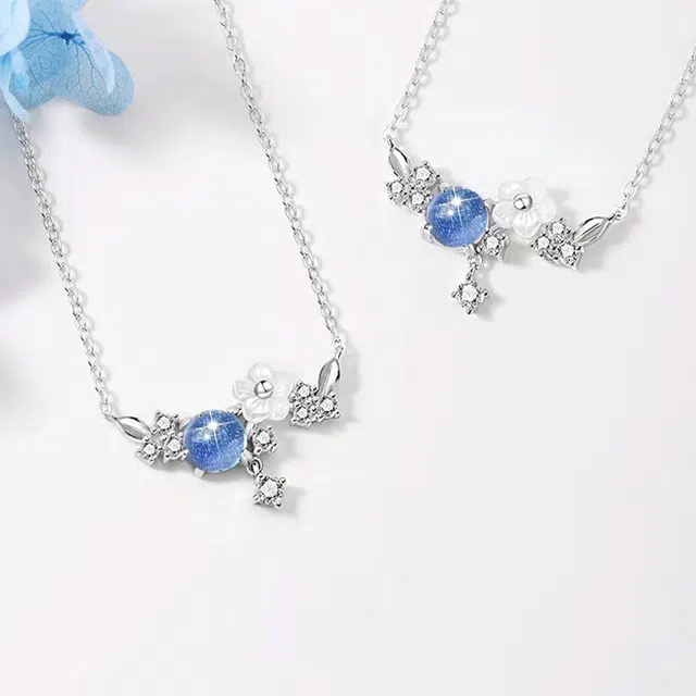 【S925银|甄选高品质】 金师傅 山茶花锁骨链 花未央 森系梦幻小众温柔仙气氛围感花朵 气质甜美简约百搭高级#好运 琉璃 项链 女款