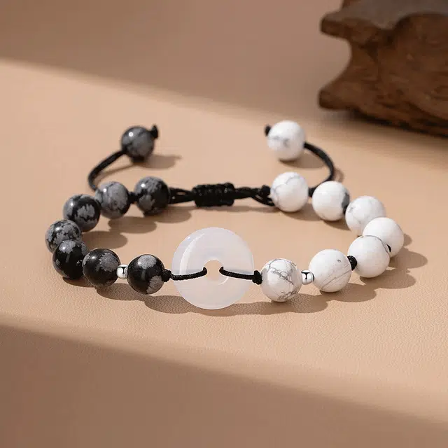 【S990银|甄选高品质】 金师傅 太极平安扣手串 诸事顺利时来运转 新中式国潮气质简约百搭小众高级文艺#好运 玉髓 手链 男女同款情侣款