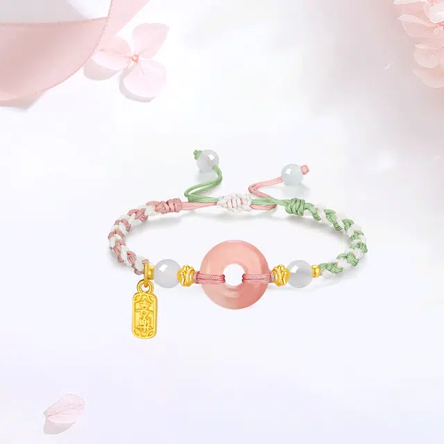 【S999足银银|甄选高品质】 金师傅 祥云平安扣套装 福气满满 招财福运相伴 新中式国潮气质小众高级百搭 玉髓 项链手绳 男女同款情侣款
