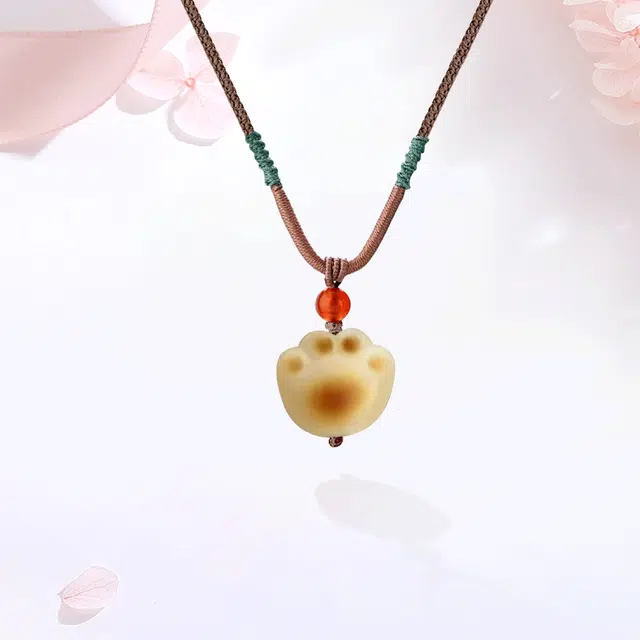 【招财猫|甄选高品质】 金师傅 炭烧猫爪吊坠 萌趣可爱创意独特 小众简约高级日常约会表白仪式感#好运 菩提根 项链 男女同款情侣款