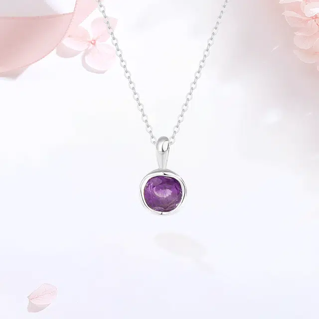 【S925银|甄选高品质|好运加持】 金师傅 能量石 九紫离火连荔枝 时尚精致气质显白氛围简约百搭 小众轻奢高级 紫水晶 项链 女款