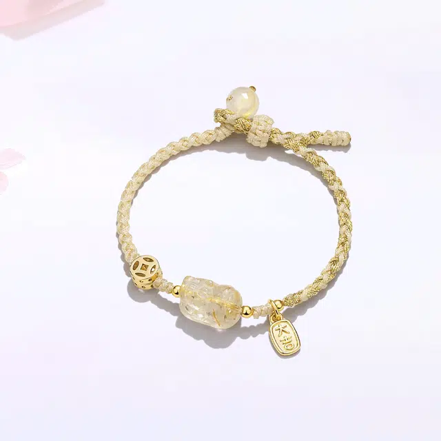【甄选高品质|日进斗金 】 金师傅 招财貔貅 水逆退散财运亨通 钱币新中式国潮气质小众高级百搭#好运天然 金发晶 手绳 男女同款情侣款