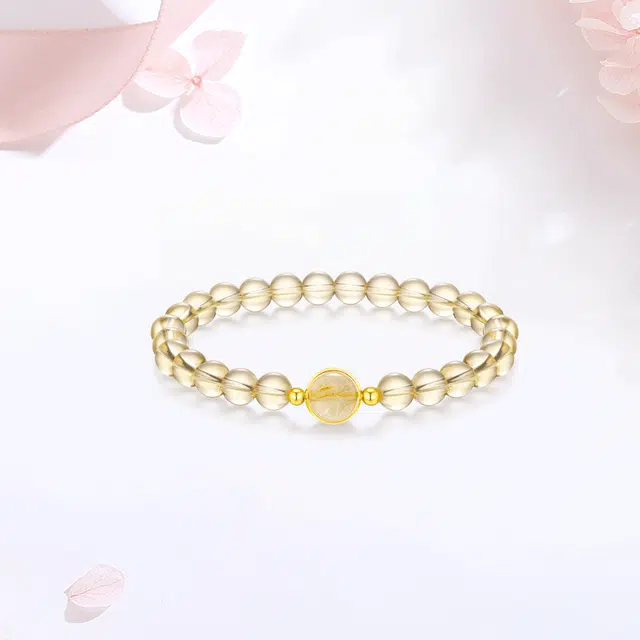 【财运亨通】 金师傅 时来运转 招财纳福 财源广进新中式国潮气质百搭 小众轻奢设计高级感#好运天然 黄水晶 手串 男女同款情侣款