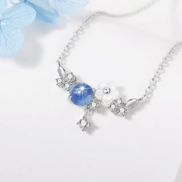 【S925银|甄选高品质】 金师傅 山茶花锁骨链 花未央 森系梦幻小众温柔仙气氛围感花朵 气质甜美简约百搭高级#好运 琉璃 项链 女款