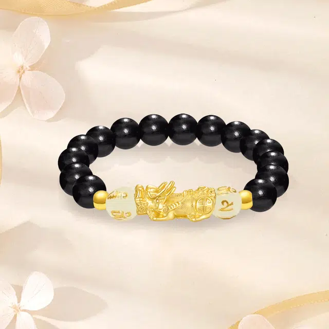 金师傅 六字箴言貔貅 新中式复古 招财纳福 黑檀 手串 男女同款情侣款