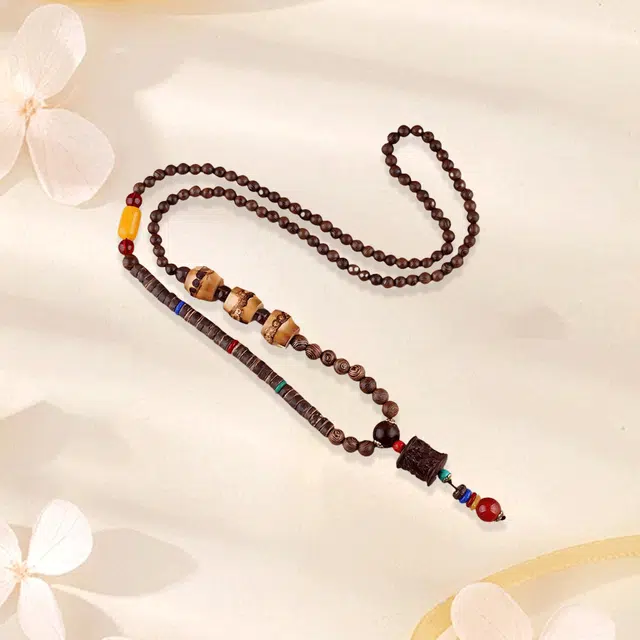 【甄选高品质】 金师傅 节节高升藏饰吊坠 古韵流年吉祥如意竹节 新中式国潮复古长款气质文玩民族风#好运 鸡翅木 项链 男女同款情侣款