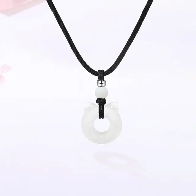【精选高品质】 金师傅 招财猫咪平安扣吊坠 招财纳福 创意萌趣可爱挂件 新中式国潮小众轻奢高级#好运 白玉菩提 项链 男女同款情侣款