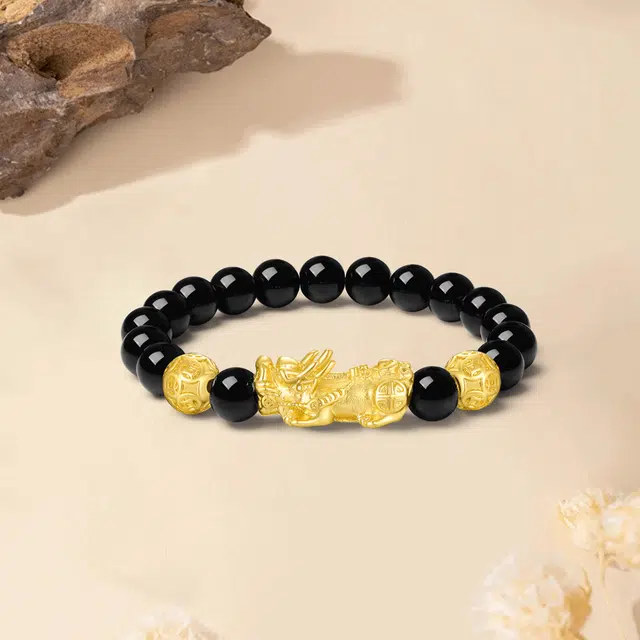 【S999足银|甄选高品质】 金师傅 招财貔貅套装 时来运转新中式国潮气质简约百搭小众高级#好运 白玉菩提 手串 男女同款情侣款