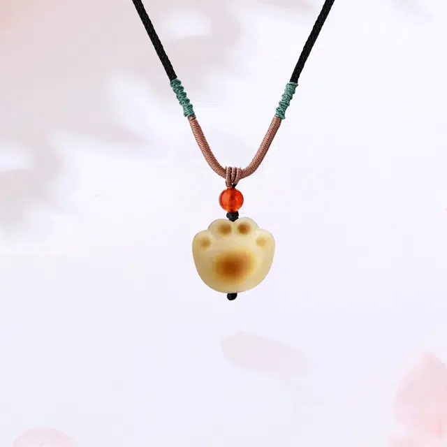 【招财猫|甄选高品质】 金师傅 炭烧猫爪吊坠 萌趣可爱创意独特 小众简约高级日常约会表白仪式感#好运 菩提根 项链 男女同款情侣款