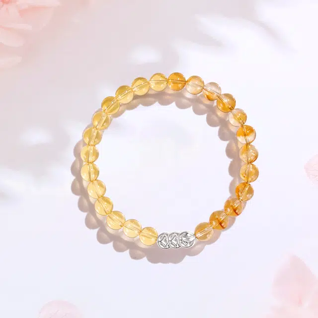 【S925银|甄选高品质】 金师傅 钱币串珠 招财纳福时来运转 财运亨通新中式国潮气质百搭小众高级#好运天然 黄水晶 手串 男女同款情侣款