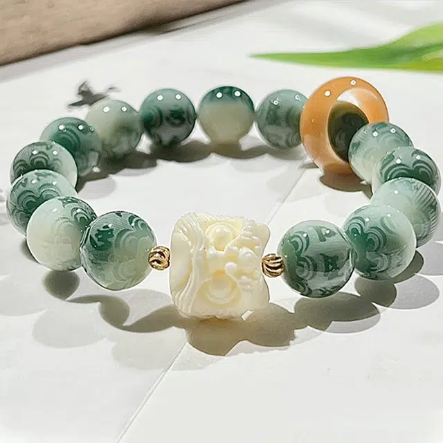 【甄选高品质】 金师傅 醒狮串珠 狮来运转 招财纳福新中式国潮气质文艺简约百搭小众高级文玩 菩提子/菩提籽 手串 男女同款情侣款