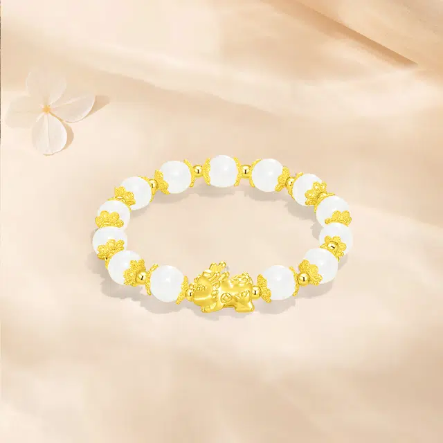 【招财纳福|甄选高品质】 金师傅 转运貔貅 财运亨通时来运转吞金兽 新中式国潮气质简约百搭小众高级#好运 白玉菩提 手串 男女同款情侣款