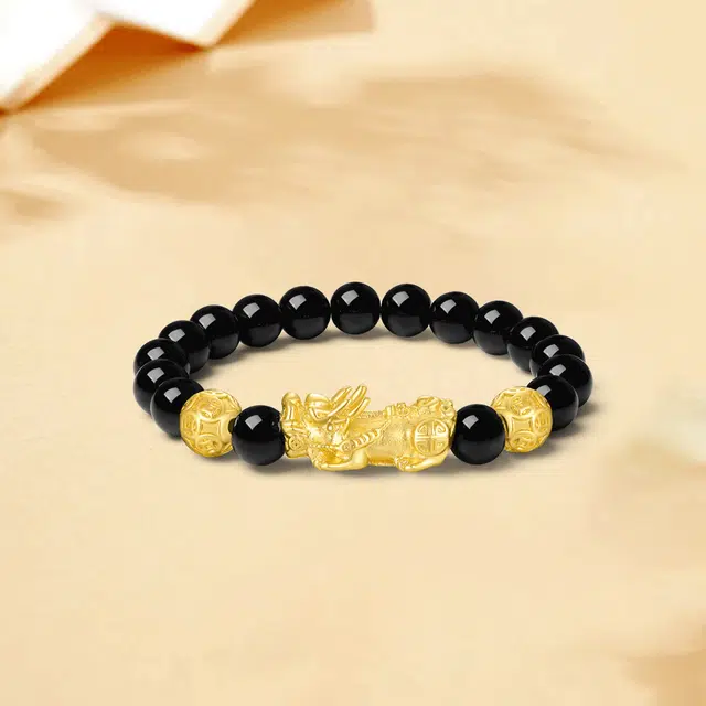 【S999足银|甄选高品质】 金师傅 招财貔貅套装 时来运转新中式国潮气质简约百搭小众高级#好运 白玉菩提 手串 男女同款情侣款