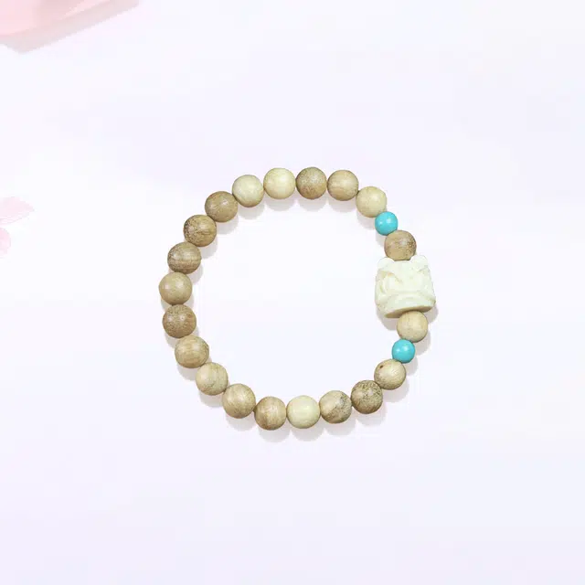 【甄选高品质】 金师傅 萌趣招财系列 猫咪醒狮时来运转财源滚滚 新中式国潮复古气质可爱小众高级文玩#好运 奶香木 手串 男女同款情侣款