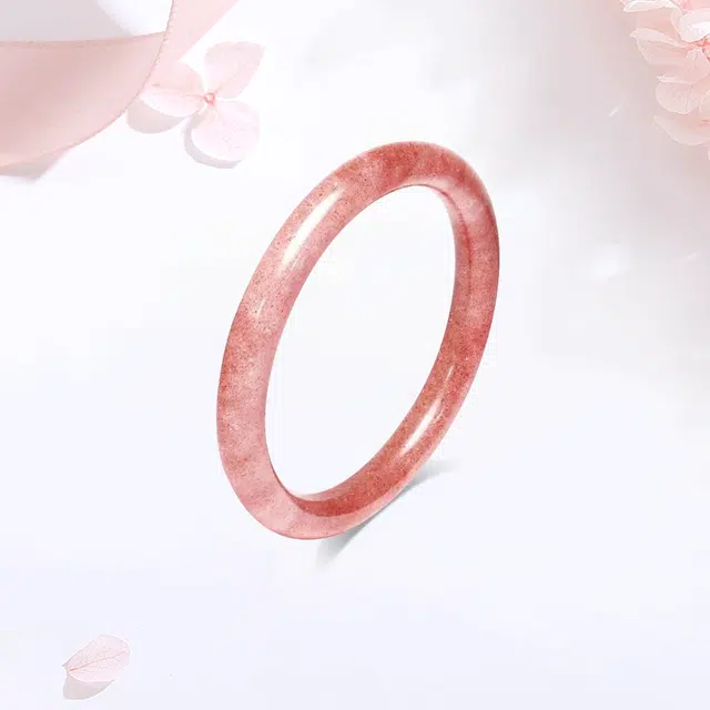 【甄选高品质|平安顺遂】 金师傅 草莓冰沙长命锁铃铛 一步一响招桃花夏日氛围感新中式国风清冷 精致轻奢优雅温柔#好运 琉璃 手镯 女款