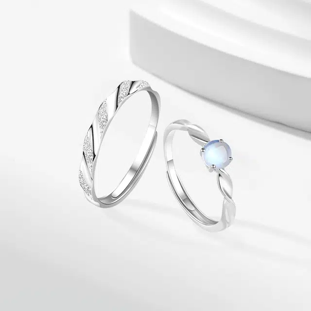 【精选高品质】 金师傅 爱意永恒对戒 幻彩星球浪漫时尚精致气质简约百搭 小众轻奢设计高级#好运 玻璃猫眼 可调节戒指 男女同款情侣款