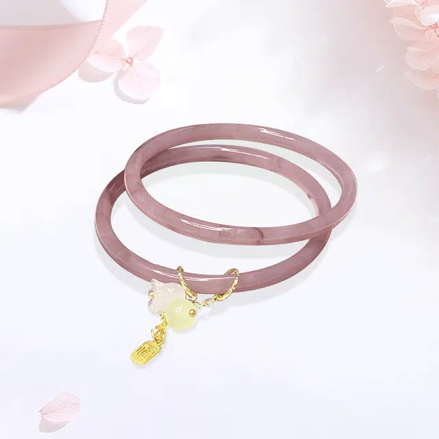 金师傅 铃兰花开流苏 一步一响新中式国潮气质简约百搭小清新 小众轻奢设计高级#好运 琉璃 手镯 女款