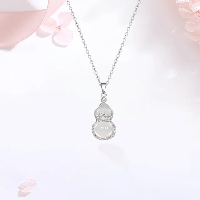 【S925银|精选高品质】 金师傅 福禄双全锁骨链 招财纳福葫芦 新中式国潮精致气质优雅简约百搭 小众轻奢高级#好运 玉髓 项链 女款
