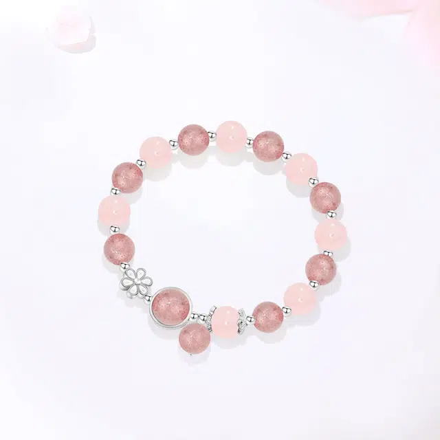 【能量之石|甄选高品质】 金师傅 桃花串珠 桃你欢喜 水逆退散森系粉嫩甜美气质小清新 小众高级百搭显白#好运 草莓晶 手串 女款