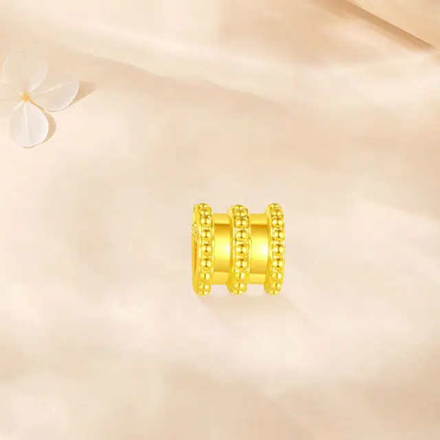 【S999纯黄金 甄选高品质】 金师傅 小蛮腰 好运莲莲吉祥如意新中式国潮气质简约百搭保值储存 足金 一口价 黄金珠串 男女同款情侣款