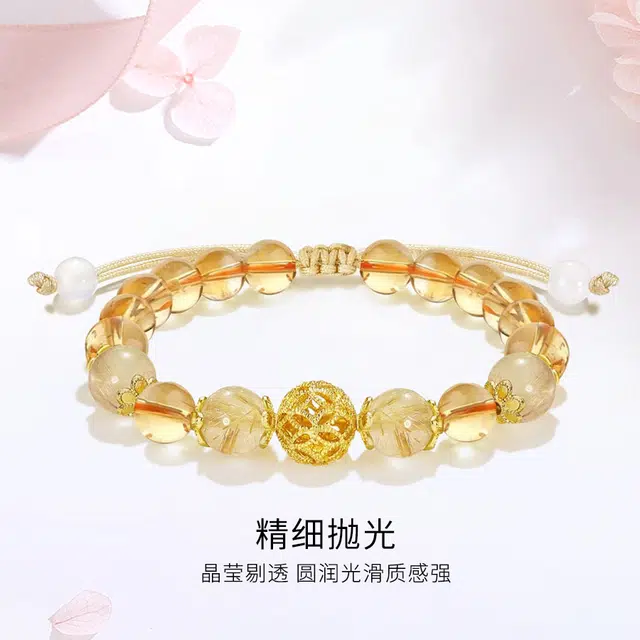 【财源滚滚】 金师傅 八方来财富贵好人缘新中式国风小众设计招财好运转 运珠气质甜蜜饰爱 水晶 手链 男女同款情侣款
