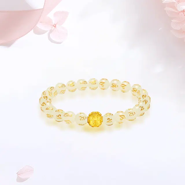 【999金珠|限量赠·最佳爸爸证】 金师傅 高品质六字箴言金钱珠 招财纳福财运亨通时来运转新中式国潮高级 玛瑙 手串 男女同款情侣款
