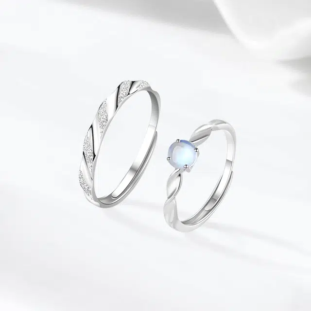 【精选高品质】 金师傅 爱意永恒对戒 幻彩星球浪漫时尚精致气质简约百搭 小众轻奢设计高级#好运 玻璃猫眼 可调节戒指 男女同款情侣款