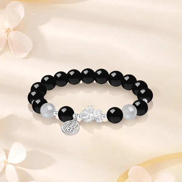 【S999纯银|甄选高品质】 金师傅 招财纳福吞金兽套装 福牌貔貅新中式国潮气质简约百搭小众轻奢高级 菩提子/菩提籽 手串 男女同款情侣款