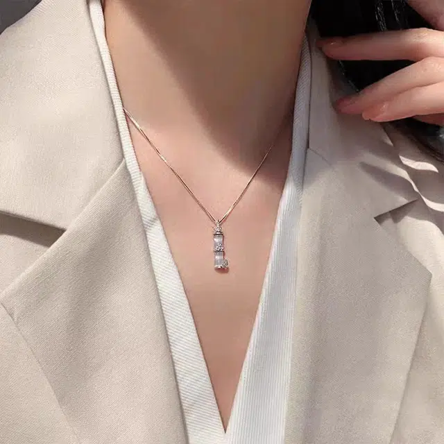【S999足银|精选高品质】 金师傅 节节高升锁骨链 前程似锦 学业事业顺利上岸转运 新中式国潮气质优雅小众高级#好运 玻璃猫眼 项链 女款